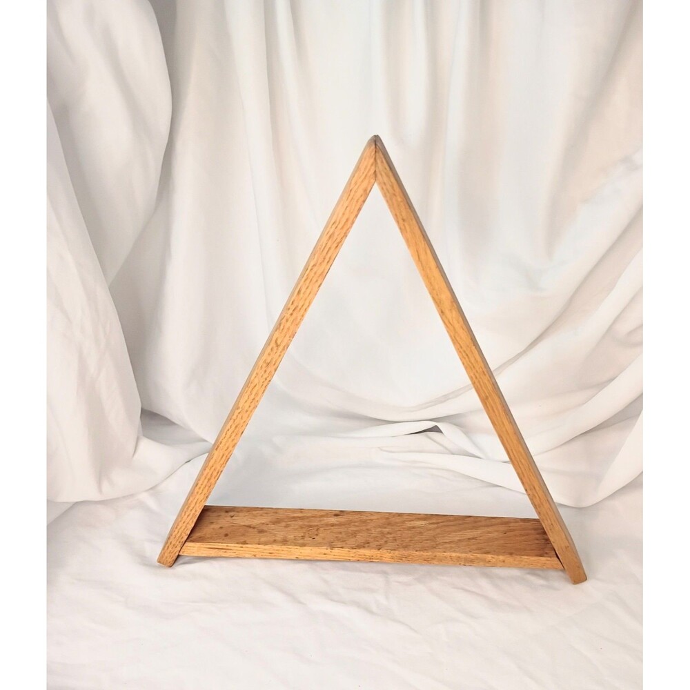 Wooden Triangular Whatnot Shelf - Free Standing Or Wall Decor